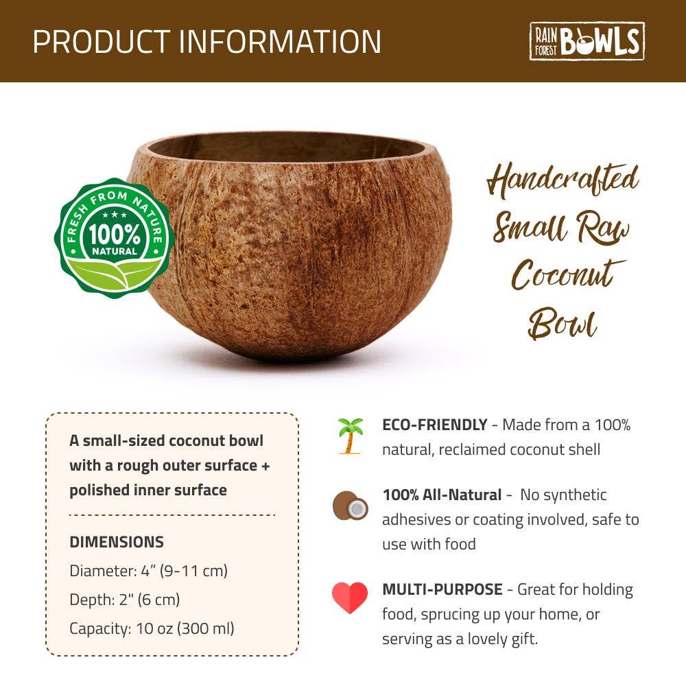 Small Raw Coconut Bowl