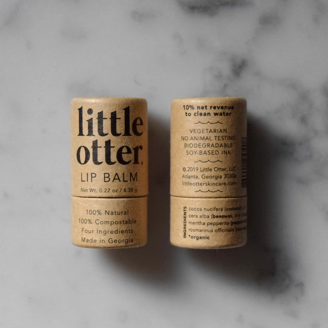Front and back view of closed lip balm