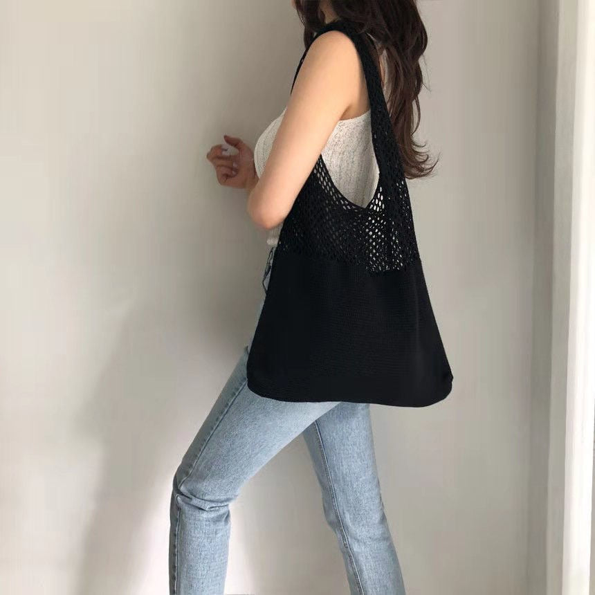 knitted tote bag