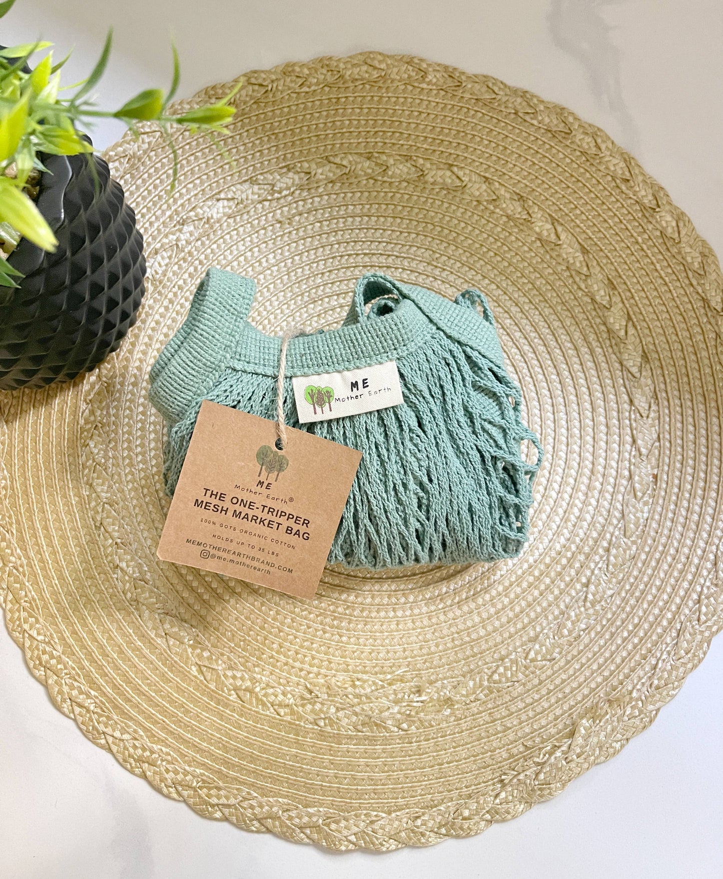 Sage Green folded market bag