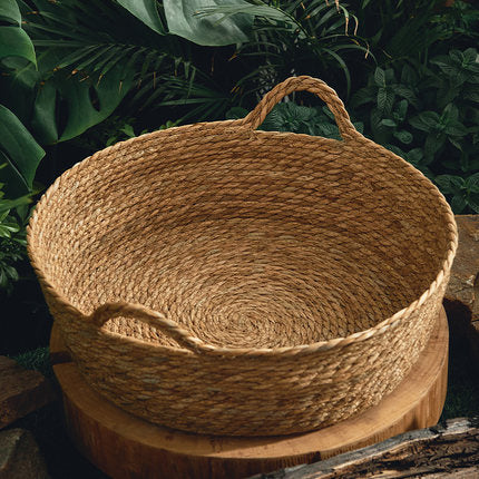rattan bed with handles and without mat