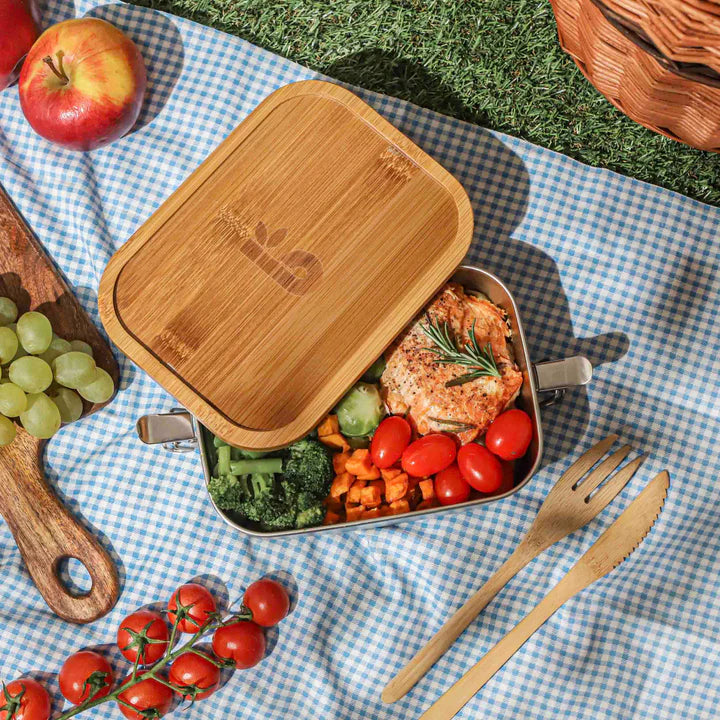 Stainless Steel Lunch Box | Bamboo Top