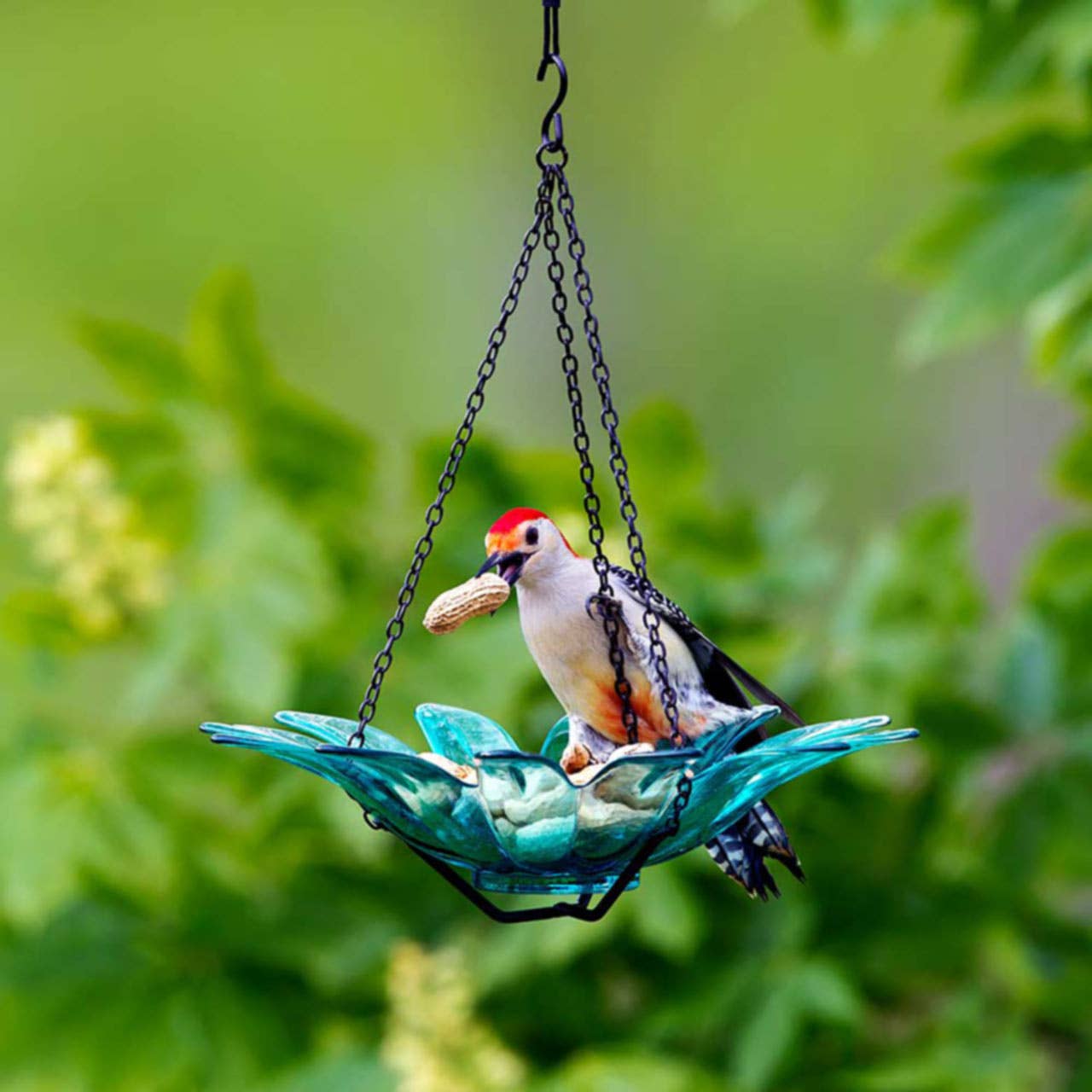 Mosaic Birds Daisy Petite Bird Feeder Aqua