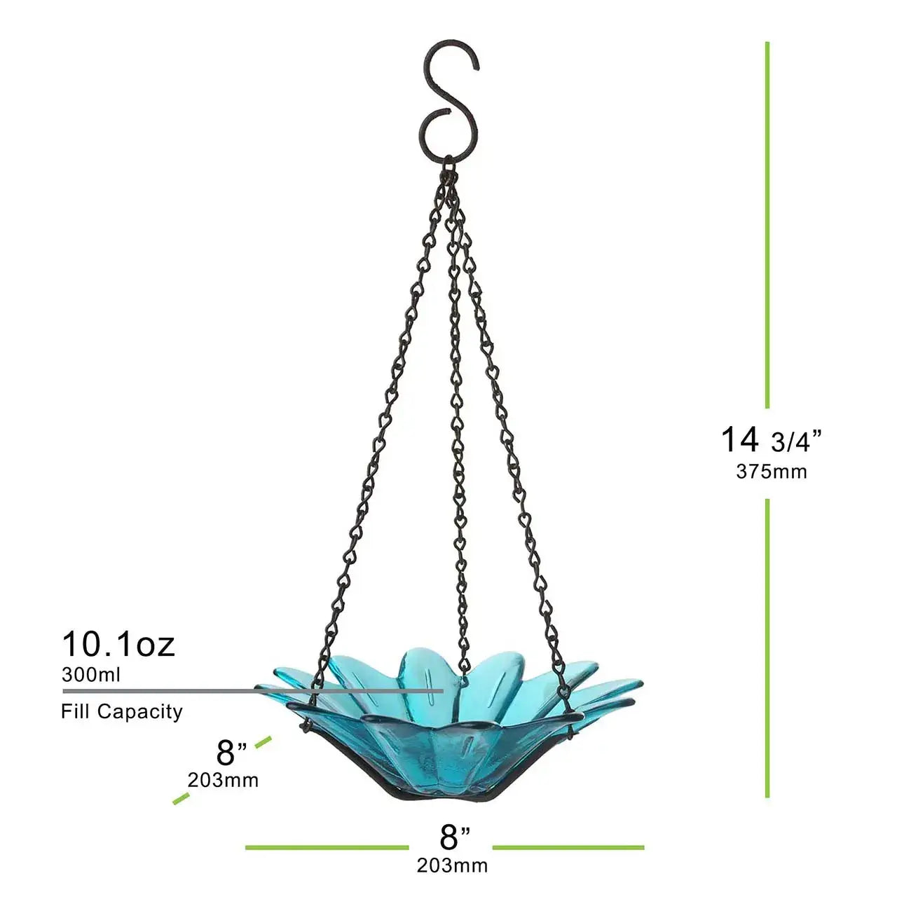Mosaic Birds Daisy Petite Bird Feeder Aqua